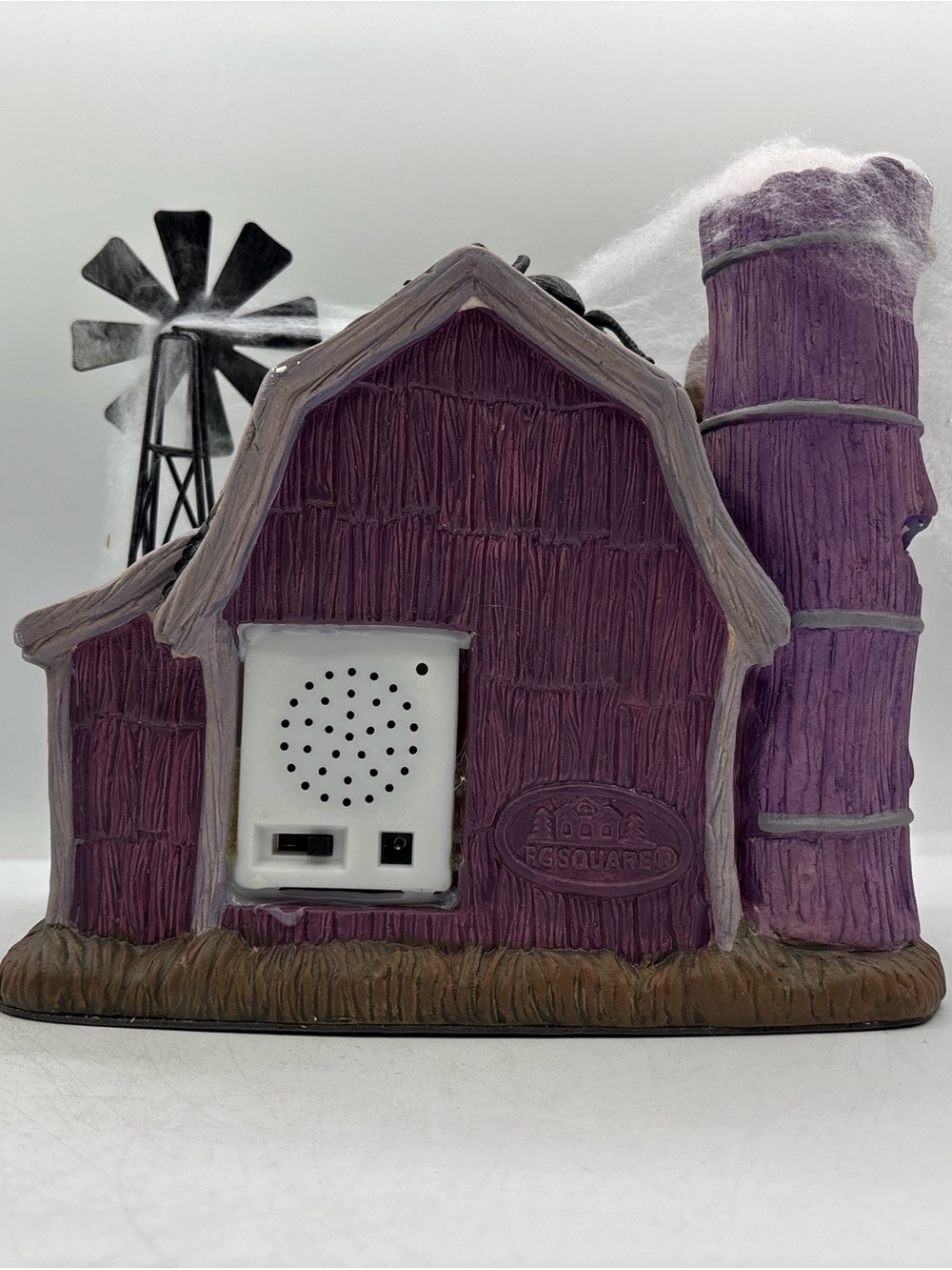 FG Square 8” The Webbed Barn Halloween Decorative Prop Hand Painted Porcelain - Picture 5 of 12